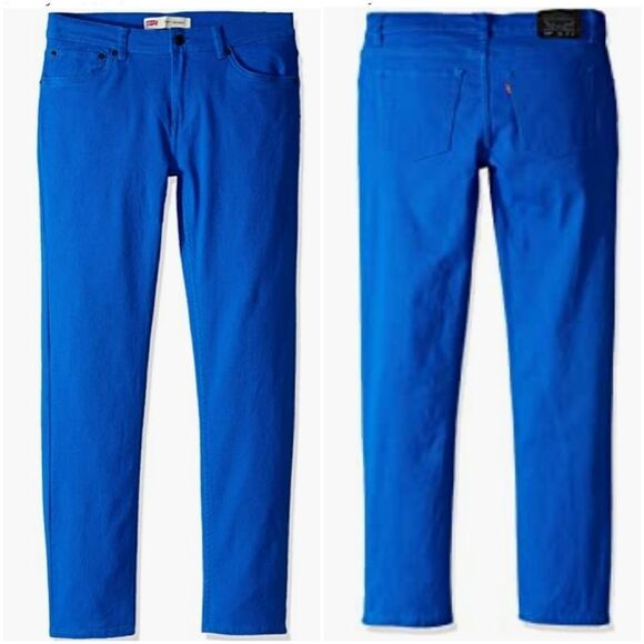 📐🩵Levi's 510 Electric Blue Skinny Fit Jeans Youth Size 12 - Picture 1 of 12